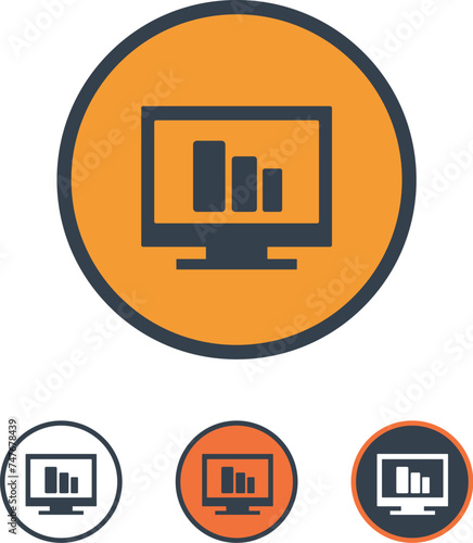 Business analytics dashboard icon set.