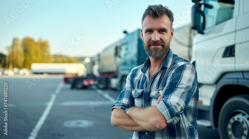 Portrait of a Confident Professional Truck Driver