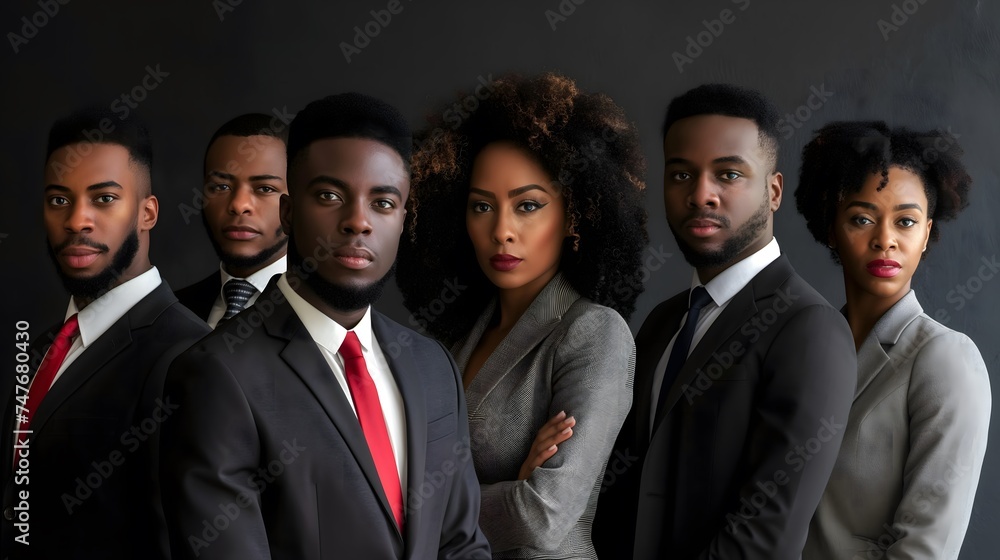 Vielfältige Gesichter afroamerikanischer Geschäftsleute für den Black History Month Vielfältige Gesichter afroamerikanischer Geschäftsleute für den Black History Month