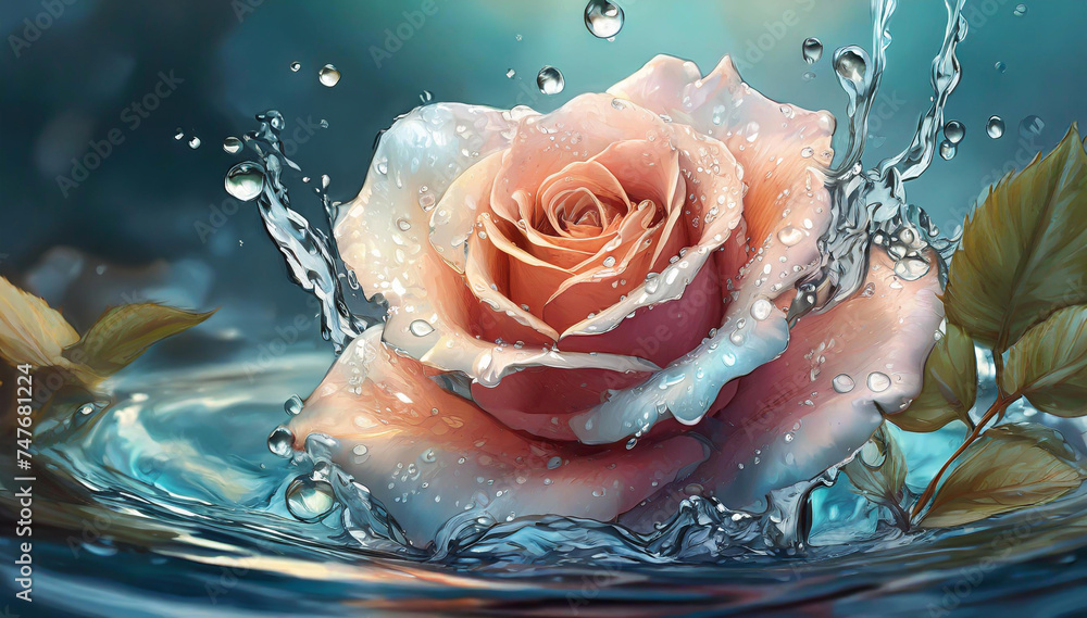 Naklejka premium Abstrakcyjny kwiat