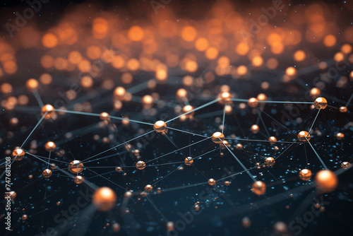 A close-up view of interconnected nodes in a networked world photo
