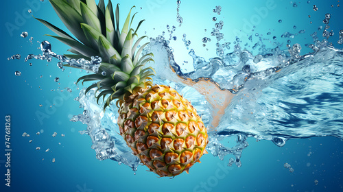 Pineapple background, fresh fruit pattern
