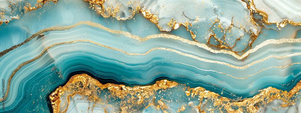 Texture of Blue Marble With Gold Veins Texture of Blue Marble With Gold Veins