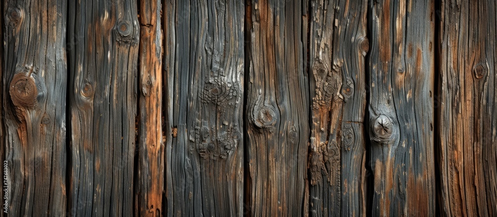 This photo showcases a wooden wall with peeling paint, revealing the beauty of its weathered texture. This photo showcases a wooden wall with peeling paint, revealing the beauty of its weathered texture.