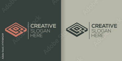 letter G, C with square logo icon vector design template inspiration