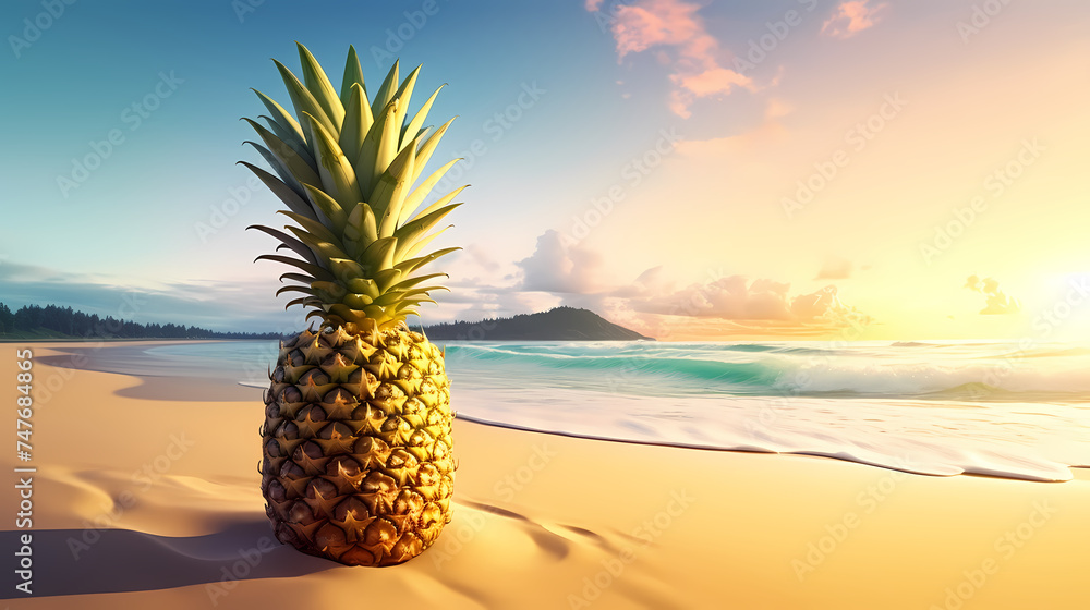 Pineapple, natural background represents the concept of organic fruit Pineapple, natural background represents the concept of organic fruit