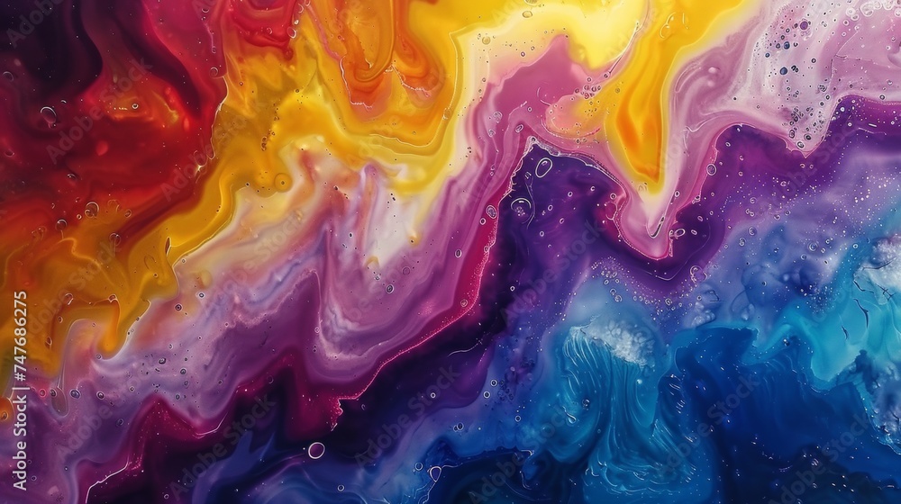 Vibrant Liquid Colors Flow Abstract Art. 