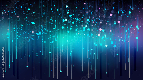 Shiny glitter rain falls on background, sparkling particles celebration background