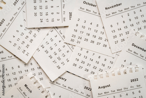 background of monthly calendar pages, business and time passing concept