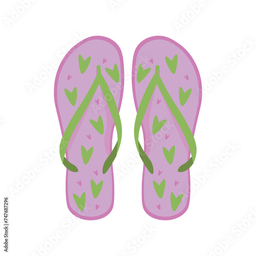 Pair of flip-flops on white background