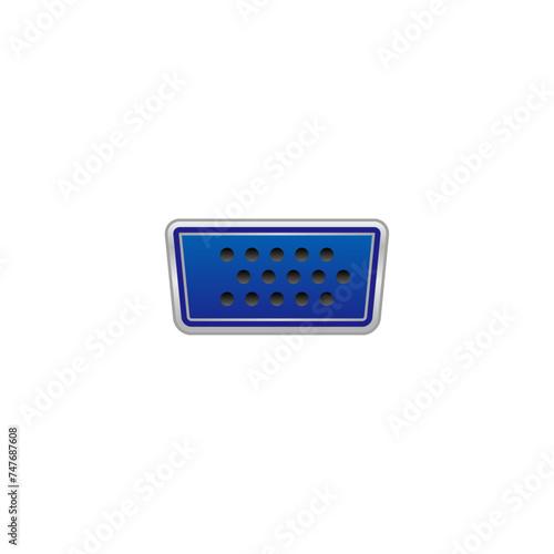 シンプルなイラスト_黒いアナログRGBケーブル メス_差込口（ポート）