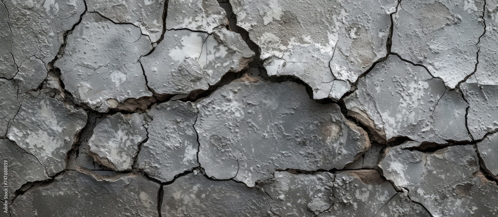 This photo showcases a close-up view of a crack in a concrete wall, highlighting the interplay of texture and pattern. This photo showcases a close-up view of a crack in a concrete wall, highlighting the interplay of texture and pattern.