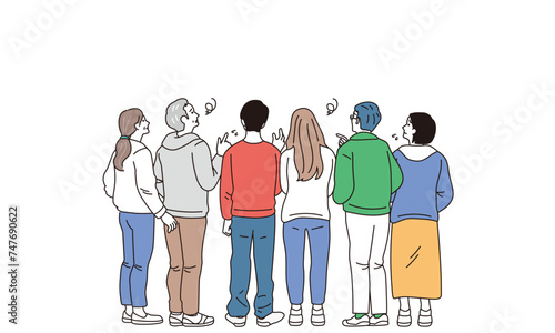 人物, ビジネス, チーム, ミーティング, 人々, ネットワーク, ビジネスマン, IT, ビジネスイラスト, フリーアドレス, 仕事, シンプル, ミニマム, イラスト, 人, リモートワーク, おしゃれ, 男性, 女性,  白バック, 全身, 顔なし, 打ち合わせ, スーツ, ネクタイ, カフェ, テーブル, ノートパソコン, 話す, 会話, 口コミ, 友人, 会社, オフィス, 夫婦, 在