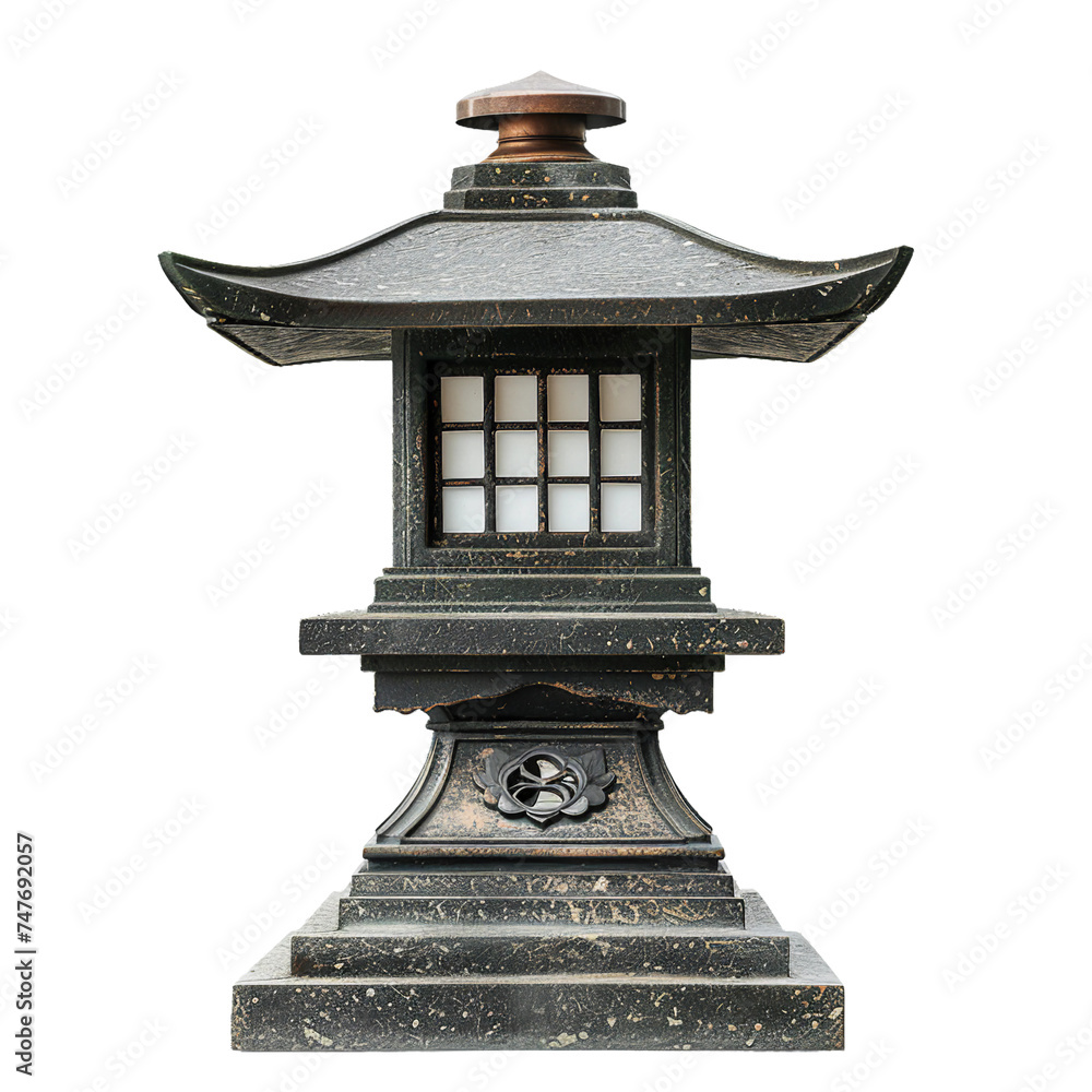Garden lantern, transparent background, isolated image, generative AI Garden lantern, transparent background, isolated image, generative AI