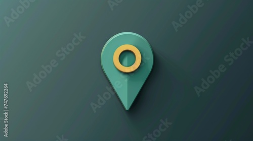 gps location pin for use on Maps with  solid green background photo