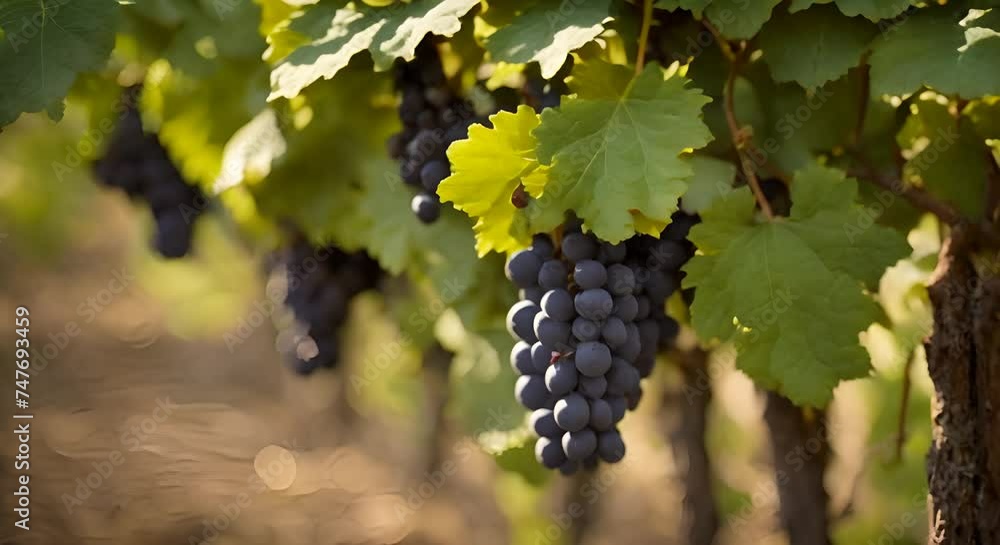 Ripe Grapes on the Vine Ready for Harvest (Horizontal, Close-Up) Ripe Grapes on the Vine Ready for Harvest (Horizontal, Close-Up)