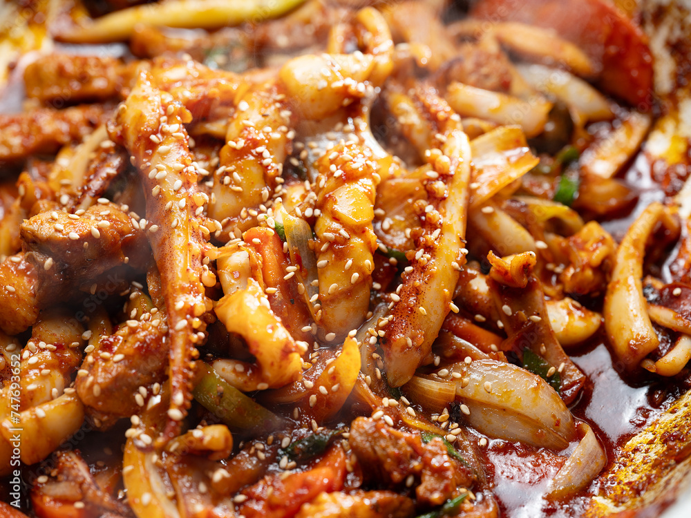 Stir fried spicy vegetable octopus Stir fried spicy vegetable octopus