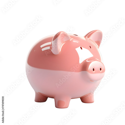 Cute piggie bank isolated image financial serving concept