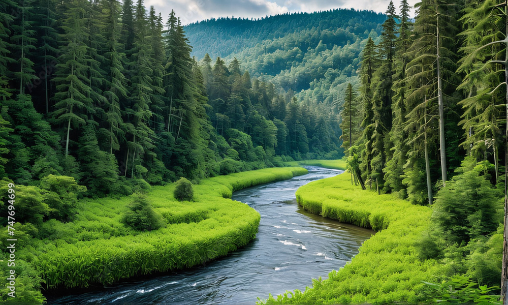 Fototapeta premium mountain river in the mountains