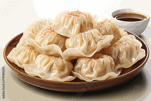 Healthy momo served in a plate.
