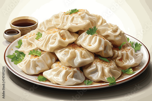 Healthy momo served in a plate.