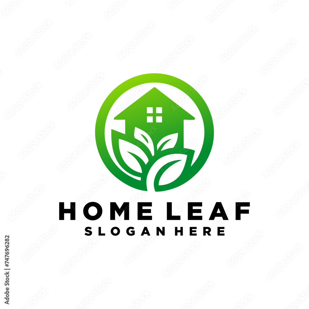 Green House Logo Template Design Vector Illustration.Home and leaf logo vector Green House Logo Template Design Vector Illustration.Home and leaf logo vector