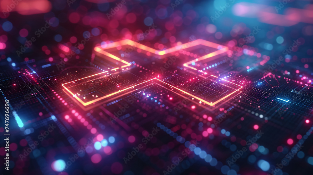 Medical health blue cross neon light shapes pattern background. Abstract Healthcare technology and science concept Medical health blue cross neon light shapes pattern background. Abstract Healthcare technology and science concept