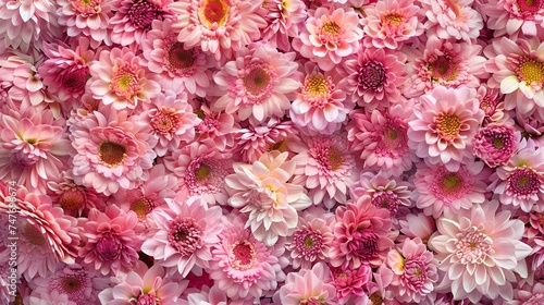 Background of pink flowers with space for text. Layout or greeting card for Mother s Day  wedding  or happy event. Banner.