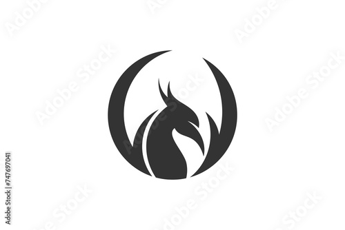 bird phoenix element design with simple concept