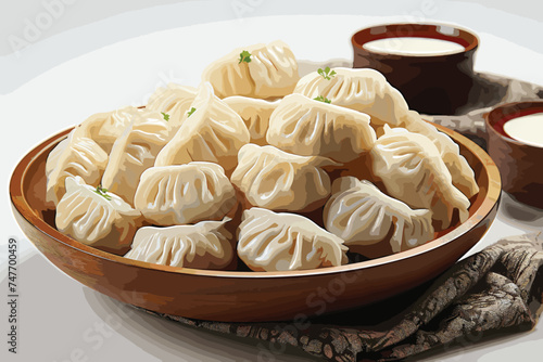 Healthy momo served in a plate.