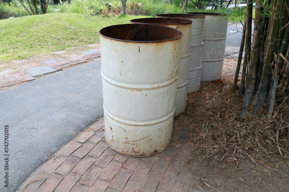 garbage bin in the park