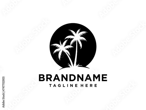 palm tree logo vector icon illustration