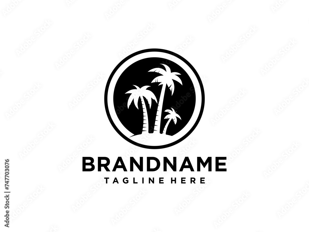 Fototapeta premium palm tree logo vector icon illustration