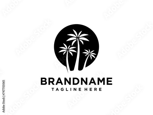 palm tree logo vector icon illustration