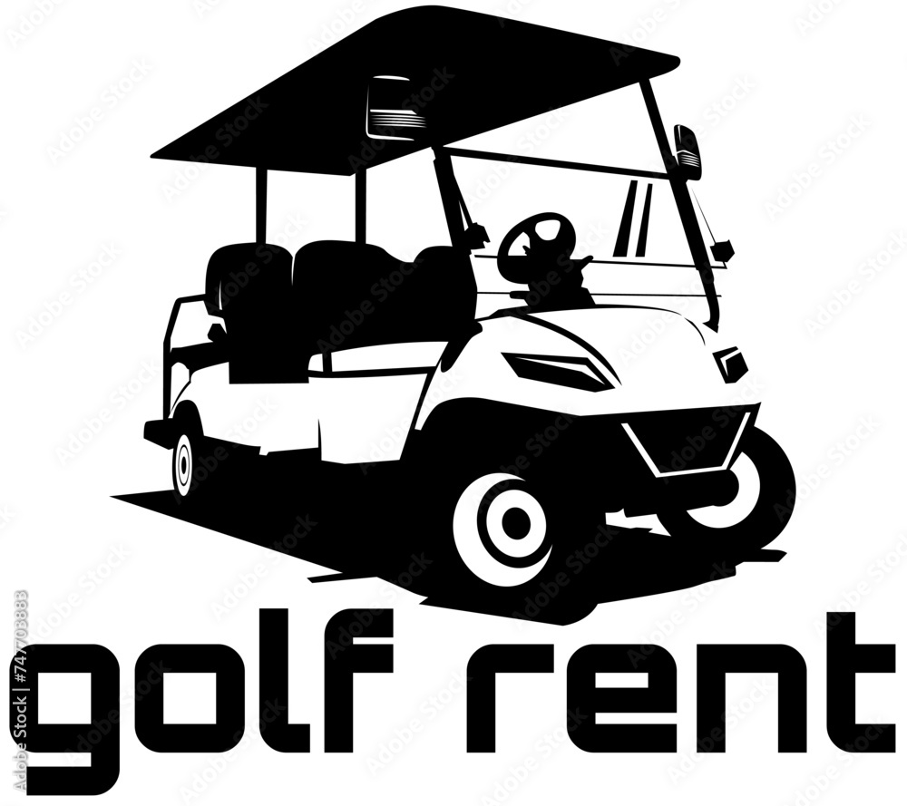 golf carts logo concept black and white vector