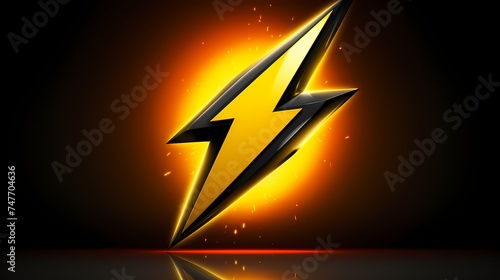 lightning bolt on black background