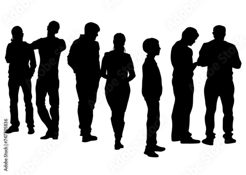 Big crowds people walking on white background