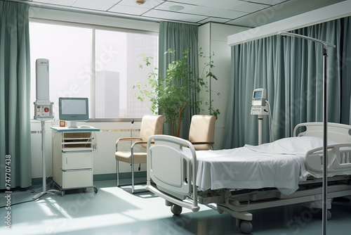 入院病棟の個室、Generative AI photo