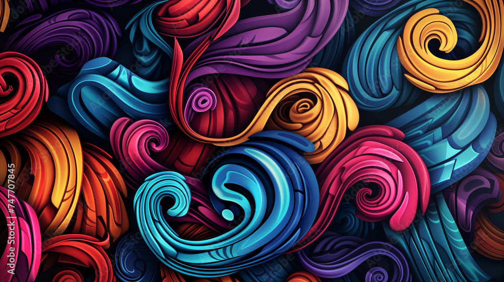 Abstract colorful doodle art background