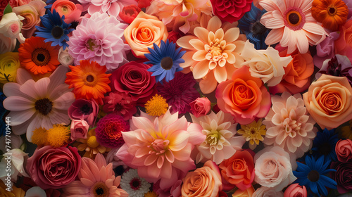 Colorful flowers for web background