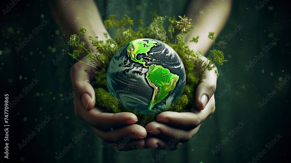 Hand Holding Glove that defines Good Environment , Happy Environment Day Hand Holding Glove that defines Good Environment , Happy Environment Day