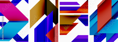 Triangle poster abstract background set for wallpaper, business card, cover, poster, banner, brochure, header, website