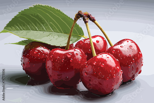 fresh cherries and sweet taste