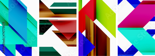 Triangle poster abstract background set for wallpaper, business card, cover, poster, banner, brochure, header, website