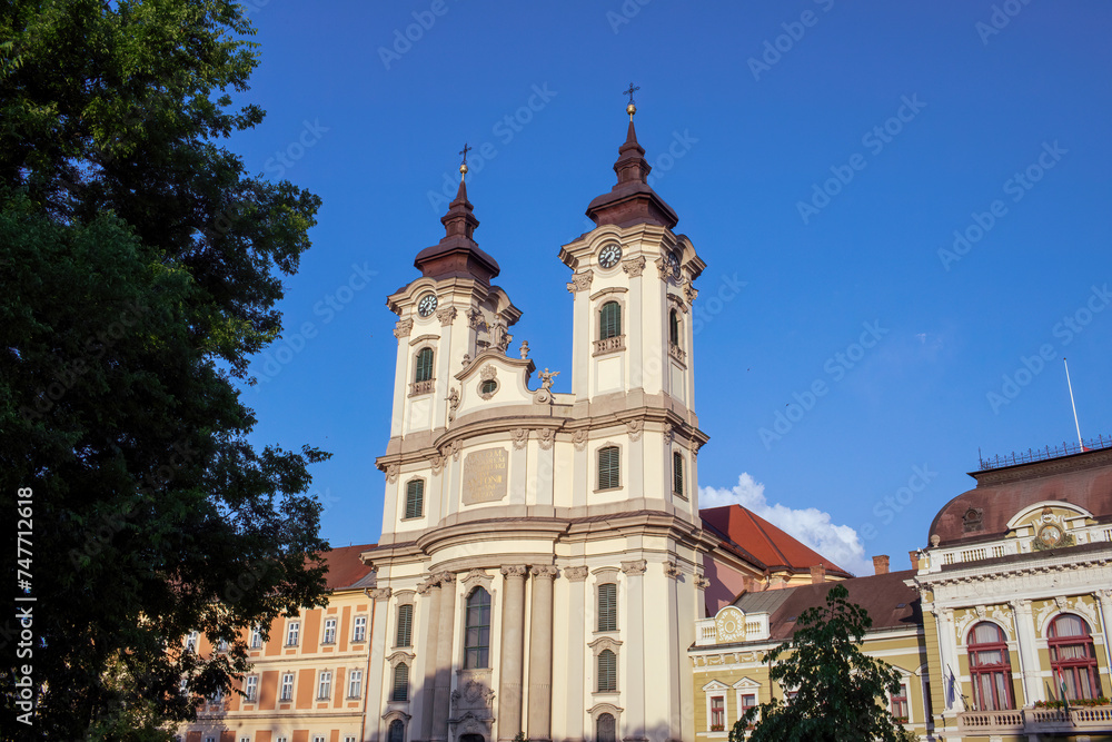 Minorite church in Eger,Hungary.Summer season