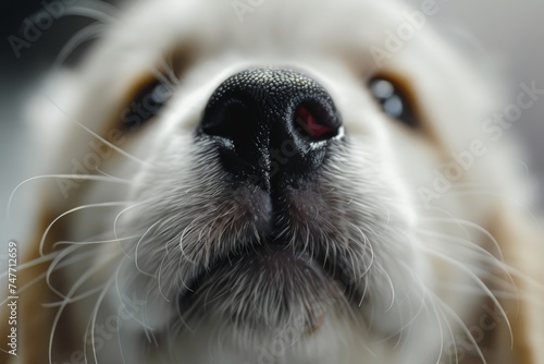 Close Up of a Dogs Nose. Generative AI