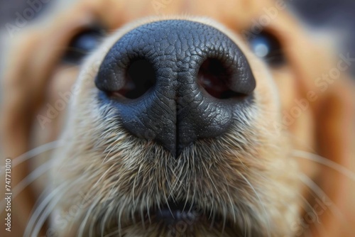 Close Up of Dogs Nose and Nostrils. Generative AI