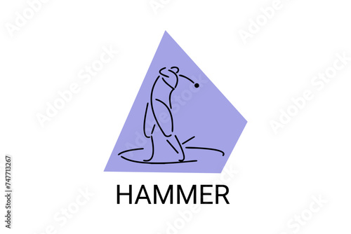hammer throw sport vector line icon. hammer throw stance. sport pictogram, vector illustration.