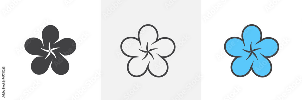 Araliya Flower Isolated Line Icon Style Design. Simple Vector Illustration Araliya Flower Isolated Line Icon Style Design. Simple Vector Illustration
