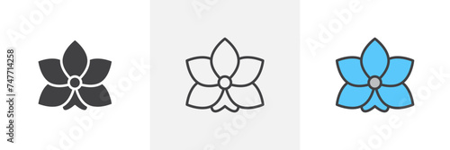 Moth Orchid Isolated Line Icon Style Design. Simple Vector Illustration